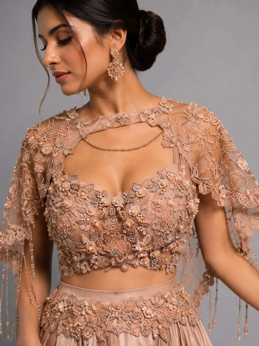 mouse drape lehenga set
