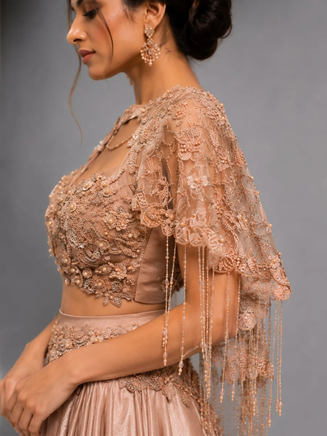 mouse drape lehenga set
