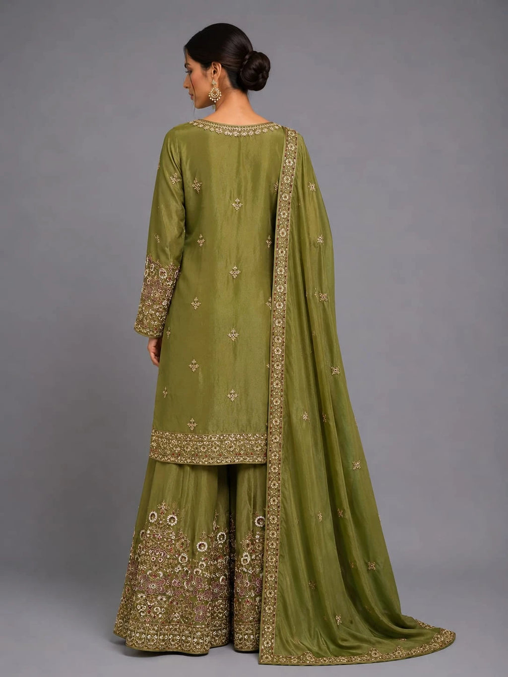 mehendi green sharara set