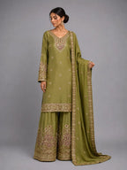 mehendi green sharara set