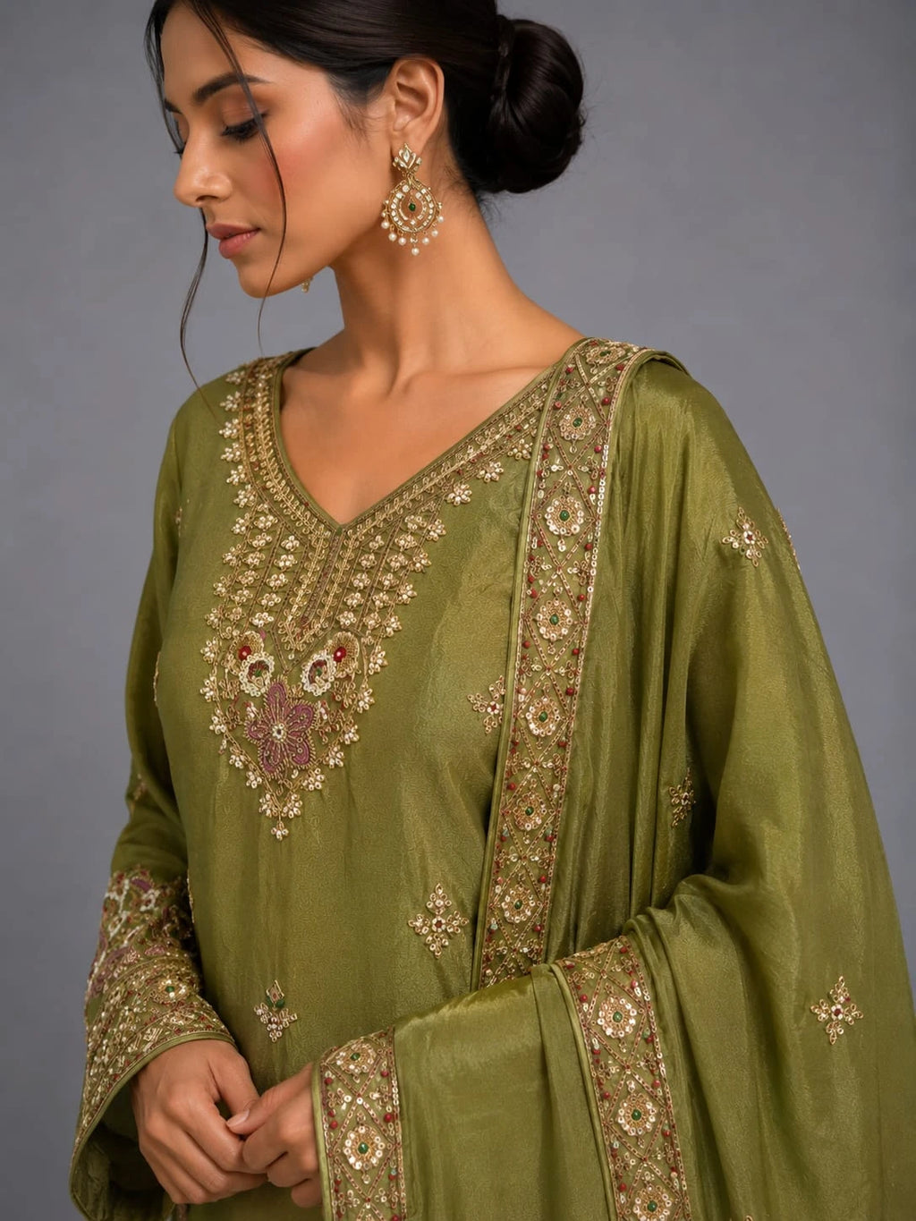 mehendi green sharara set