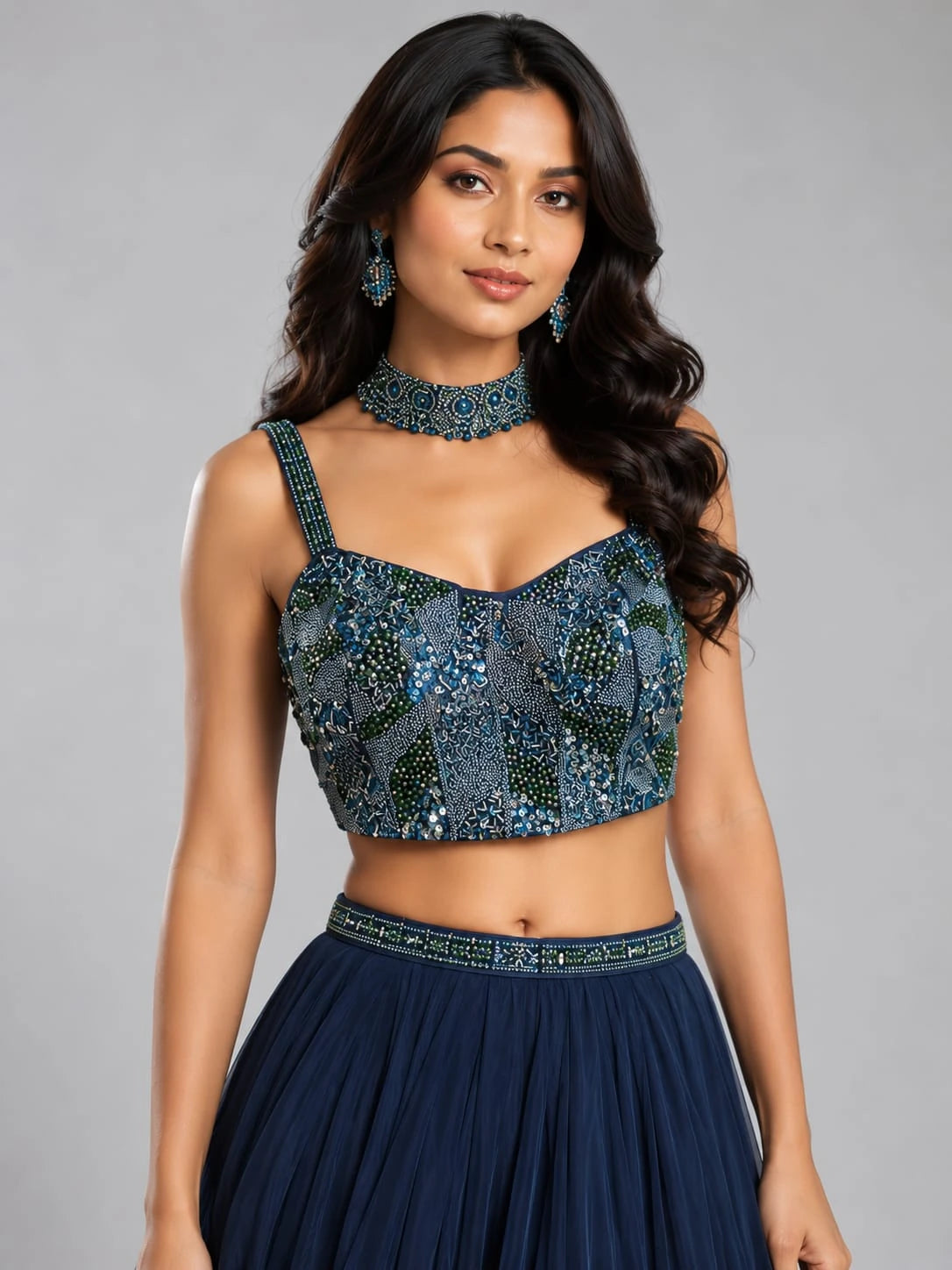 Rama Blue Lehenga