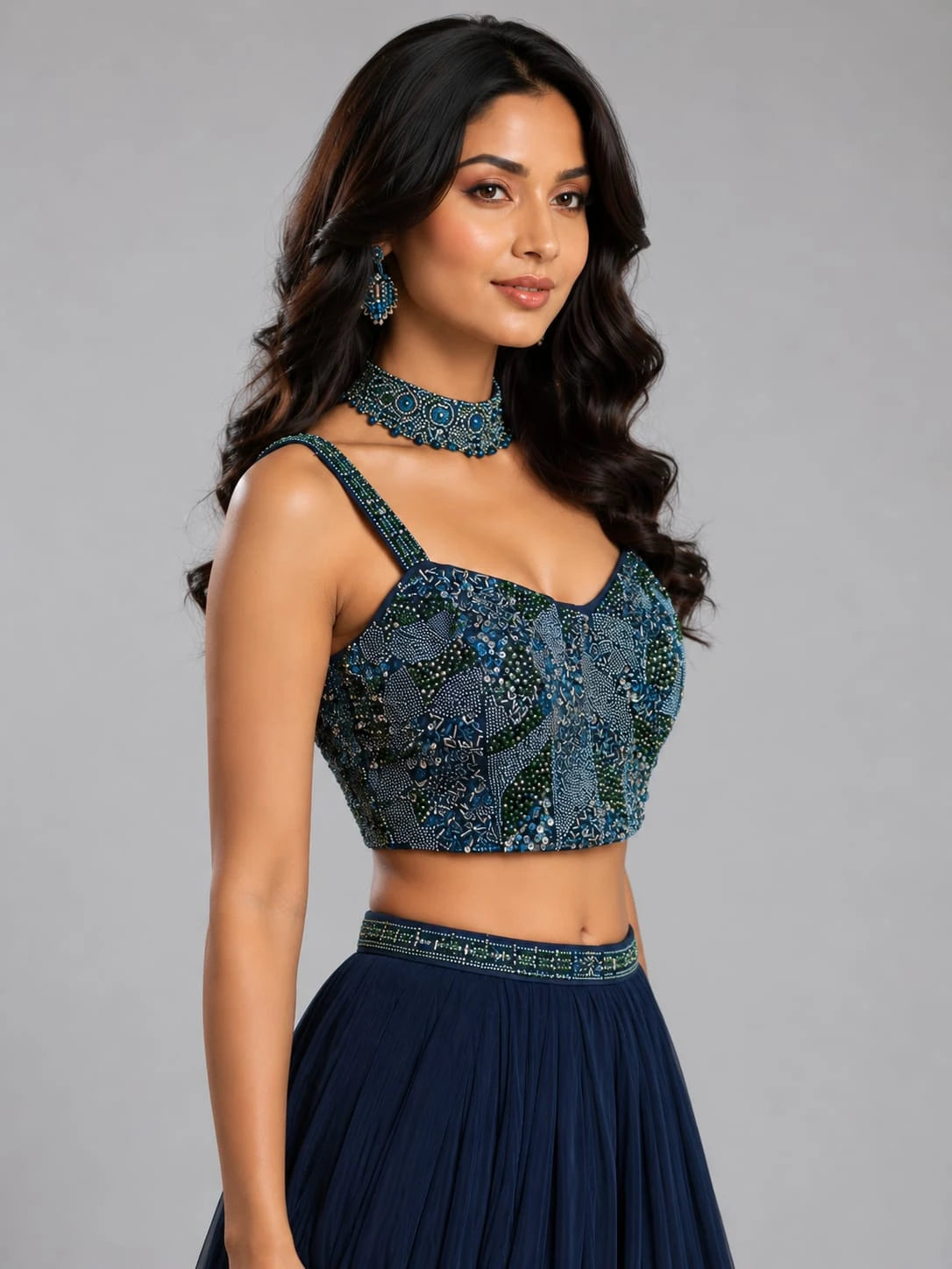 Rama Blue Lehenga