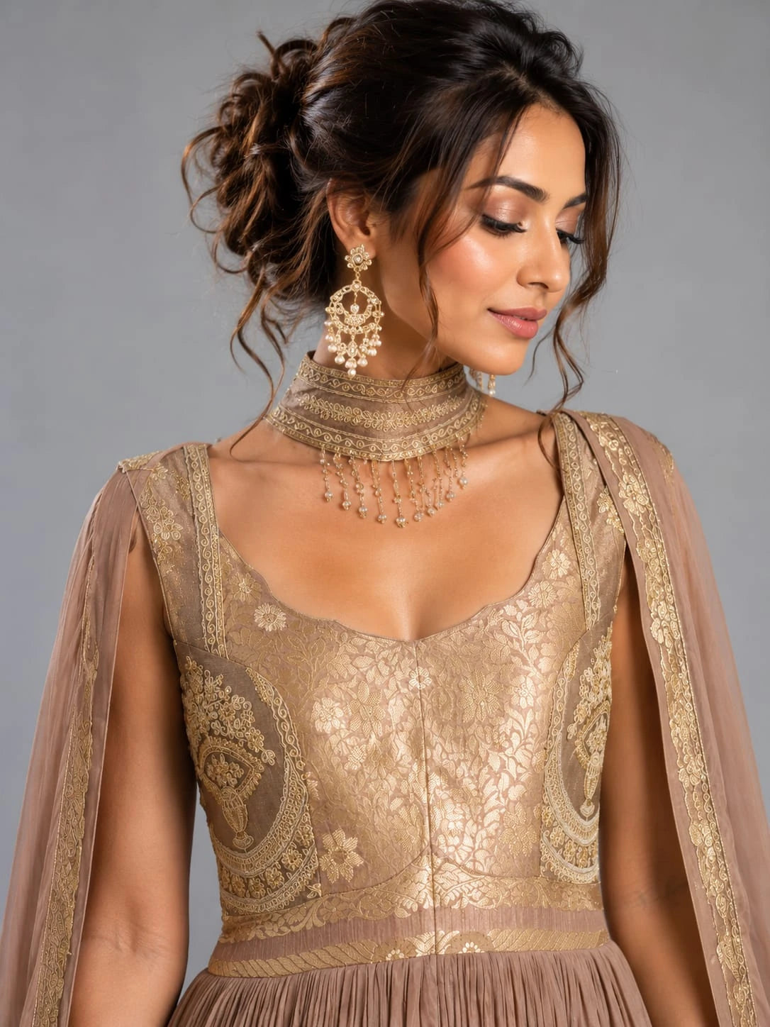 Coffee Brown Anarkali