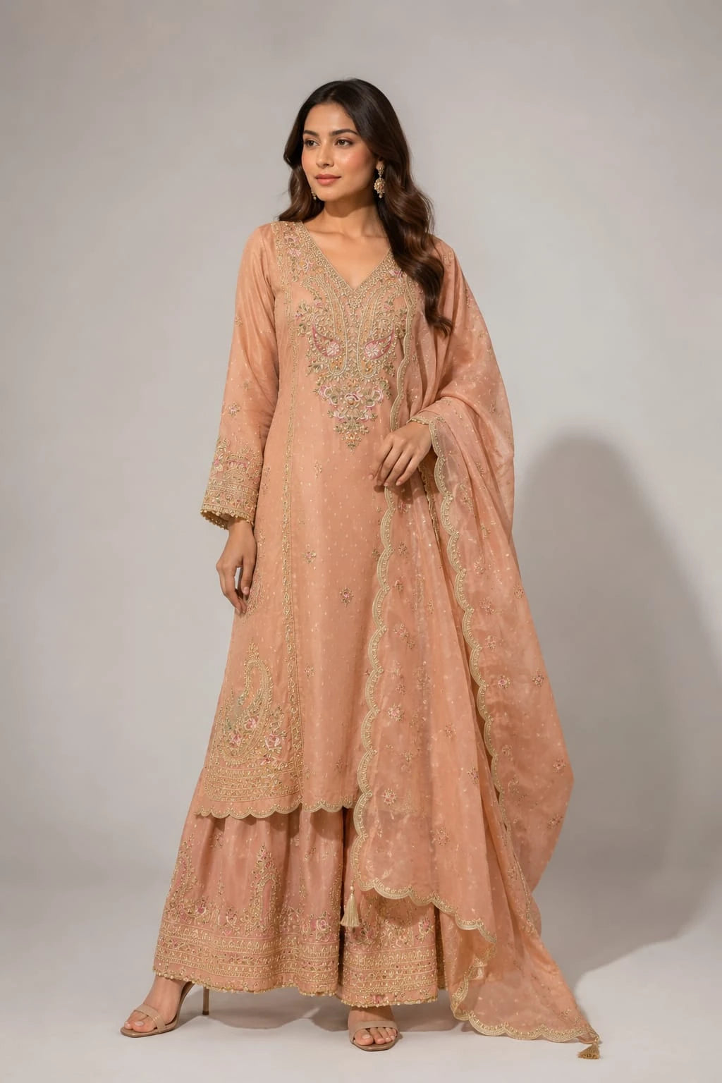 Blush Pink Sharara Set