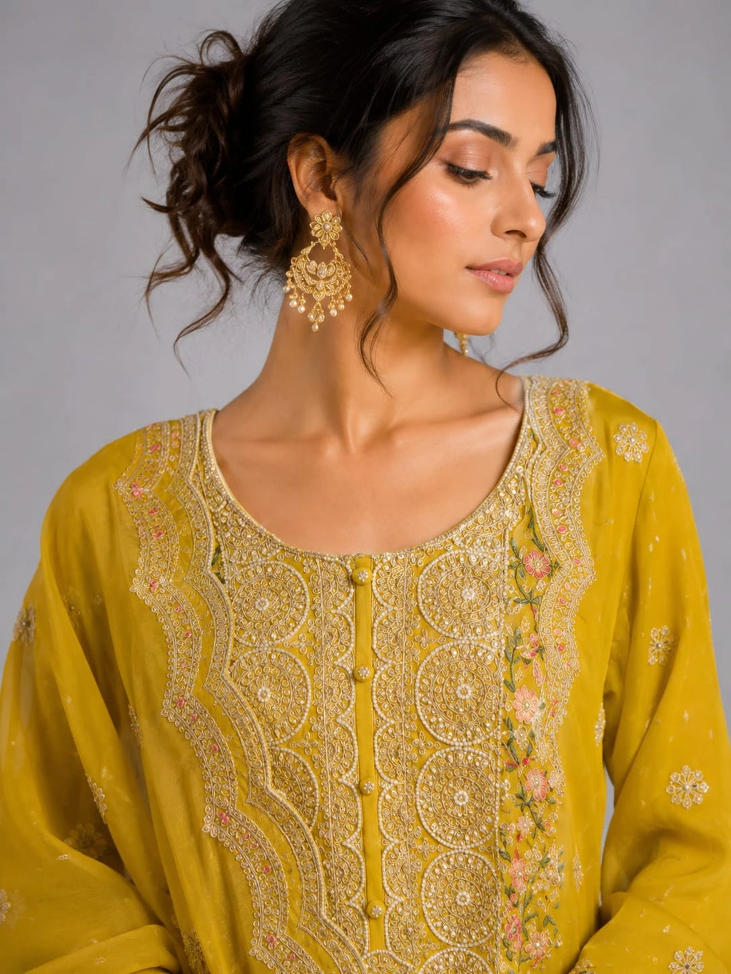 Lime Yellow Sharara Suit