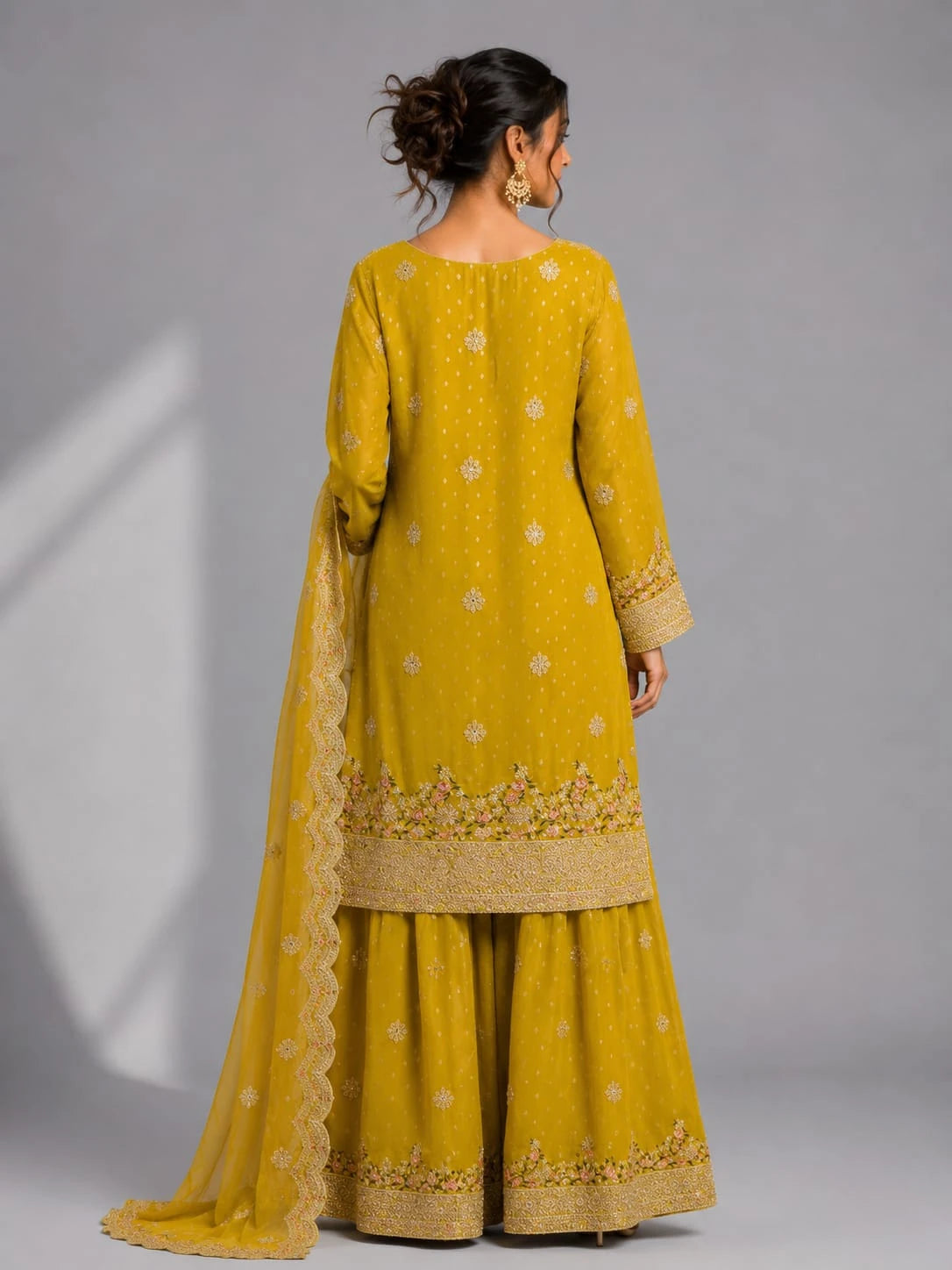 Lime Yellow Sharara Suit