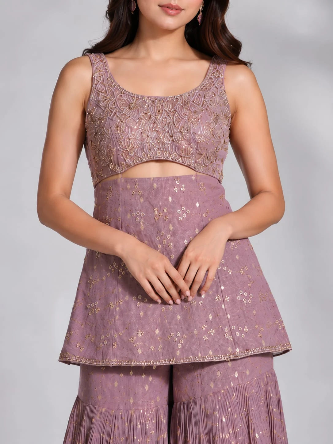 Lilac Peplum Sharara