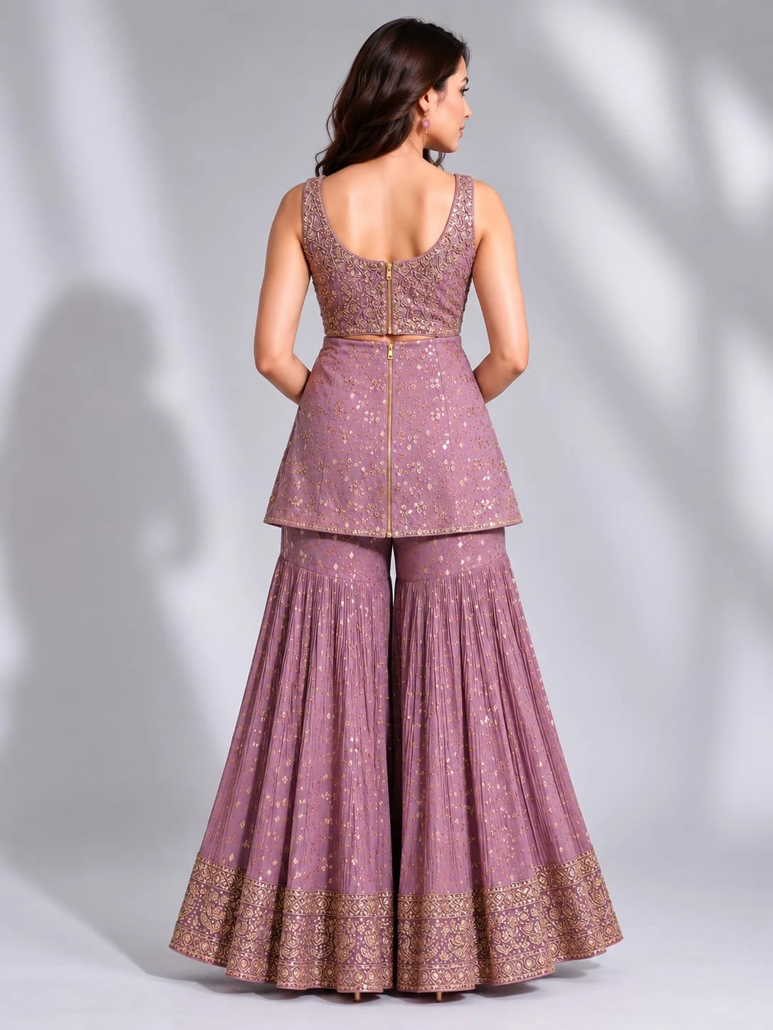 Lilac Peplum Sharara