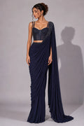 blue ready to wear saree