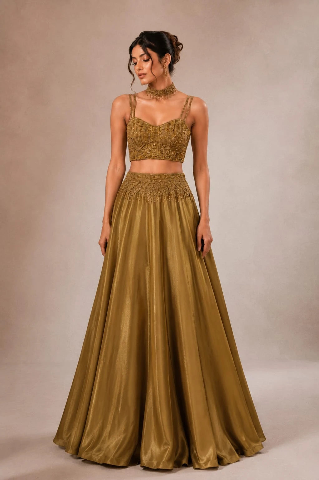 mustard gold lehenga