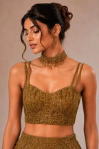 mustard gold lehenga