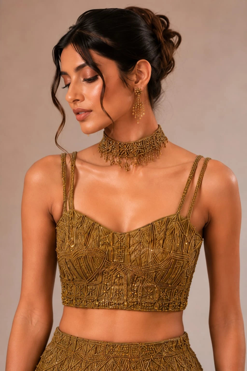 mustard gold lehenga