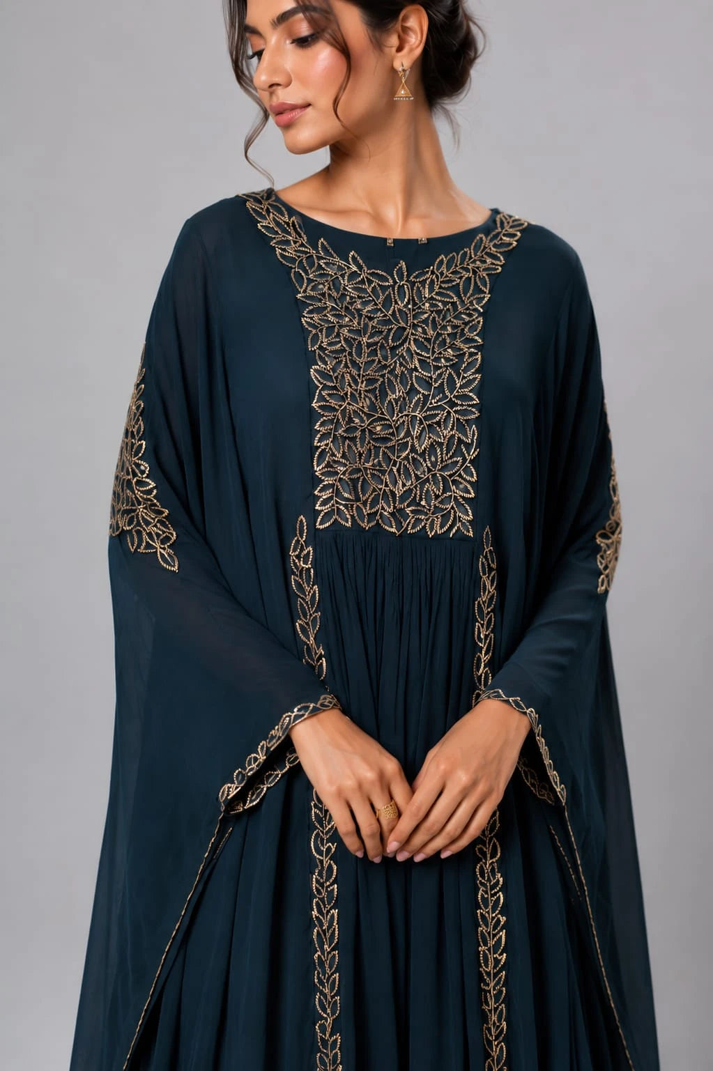 peacock color anarkali
