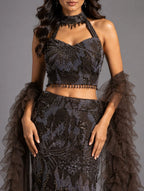 designer brown lehenga