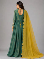 mehendi green anarkali suit
