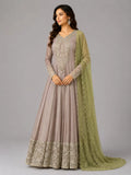 mauve anarkali suit