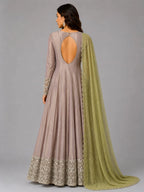 mauve anarkali suit