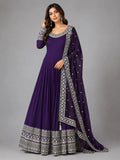 wine floor length anarkali