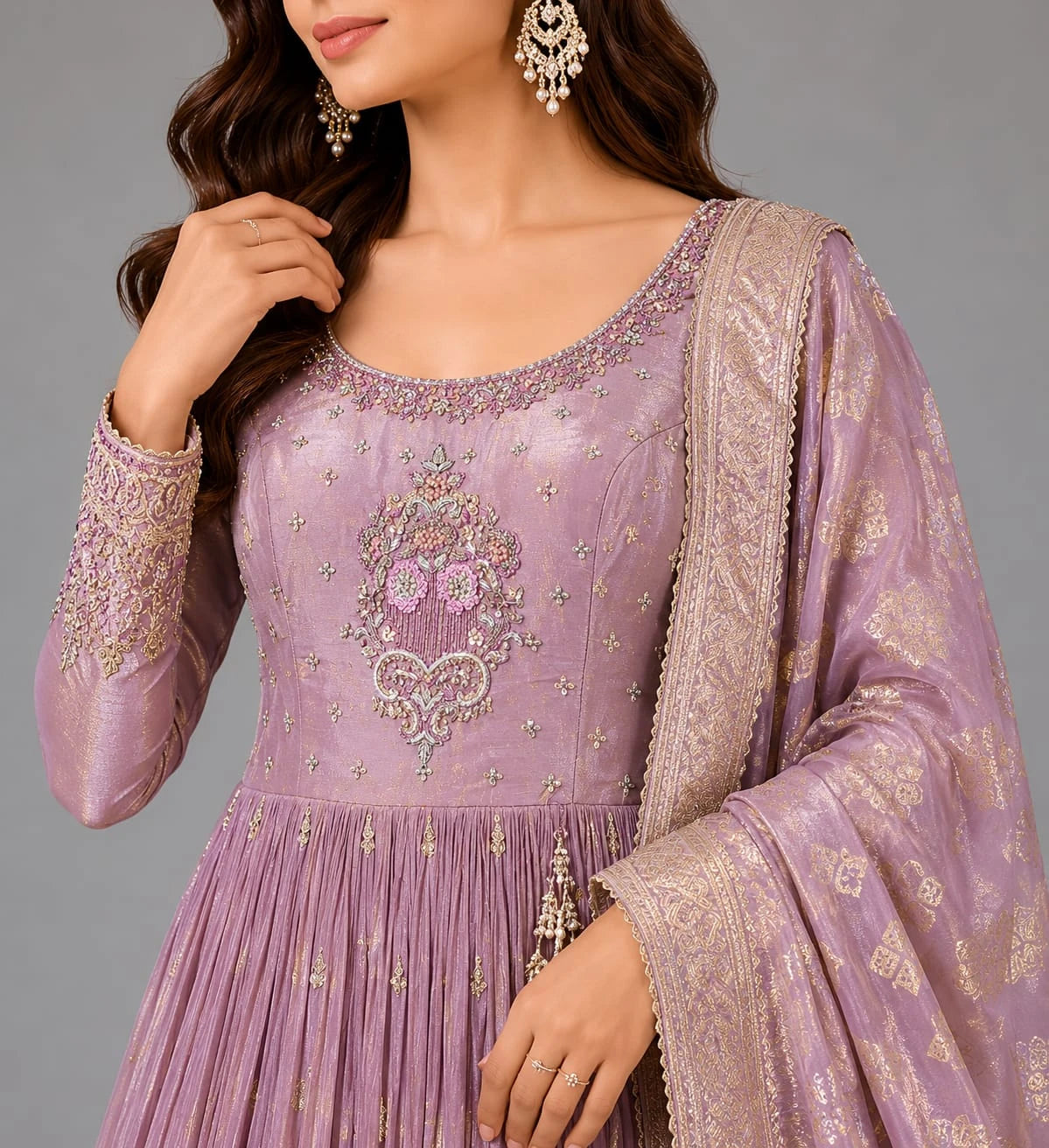 Peach Anarkali Suit
