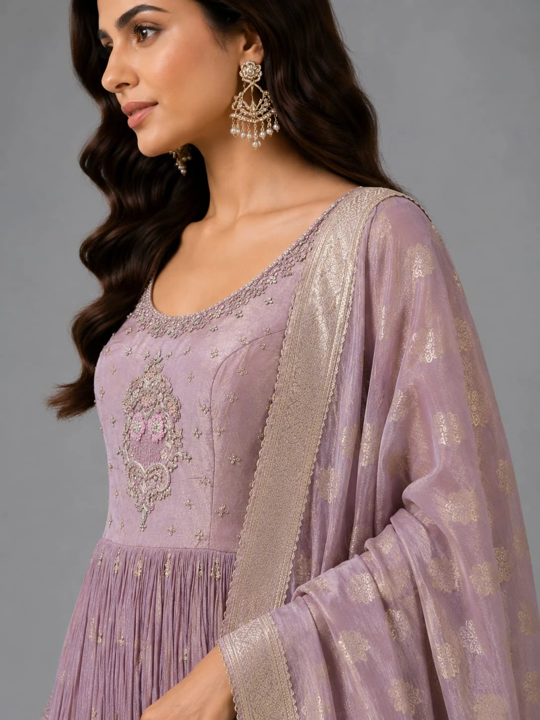 Peach Anarkali Suit