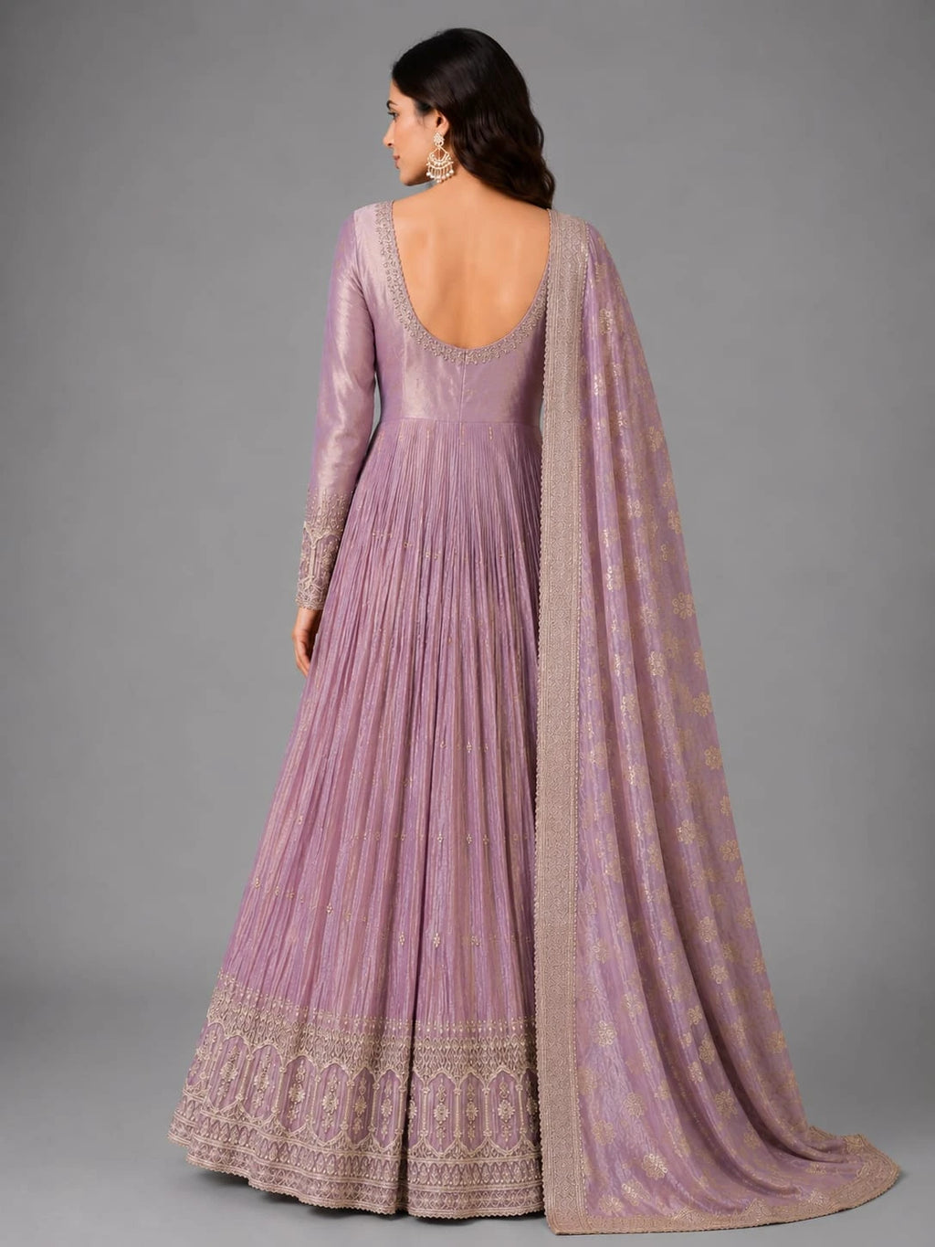 Peach Anarkali Suit