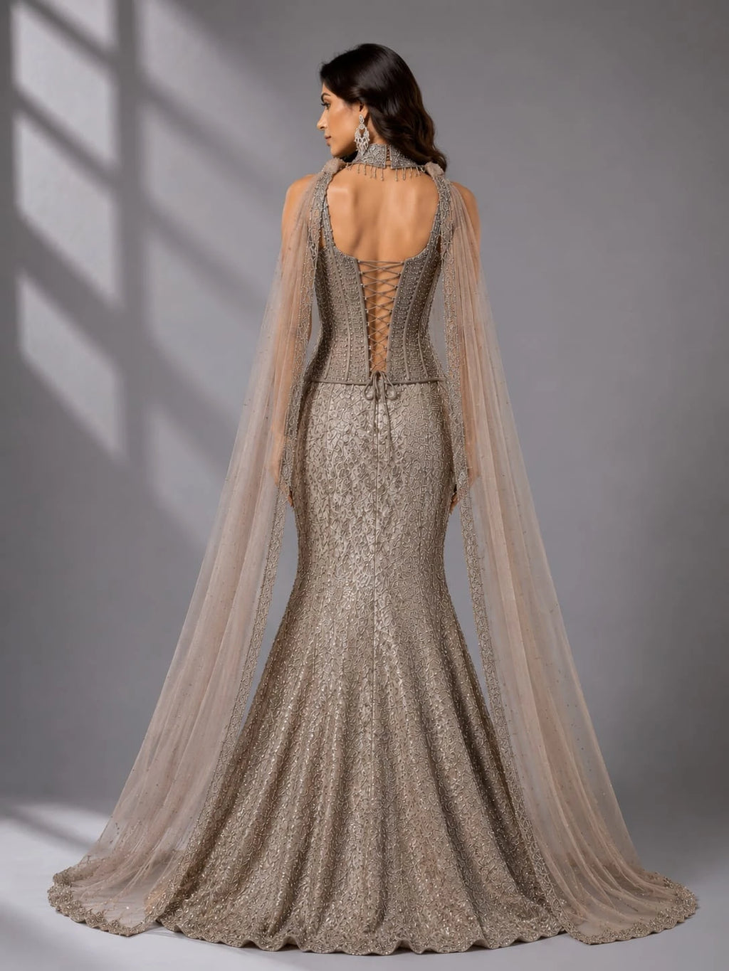 Grey Mermaid Lehenga