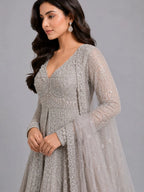 Grey Indo Western Dress