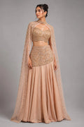 pink cape lehenga