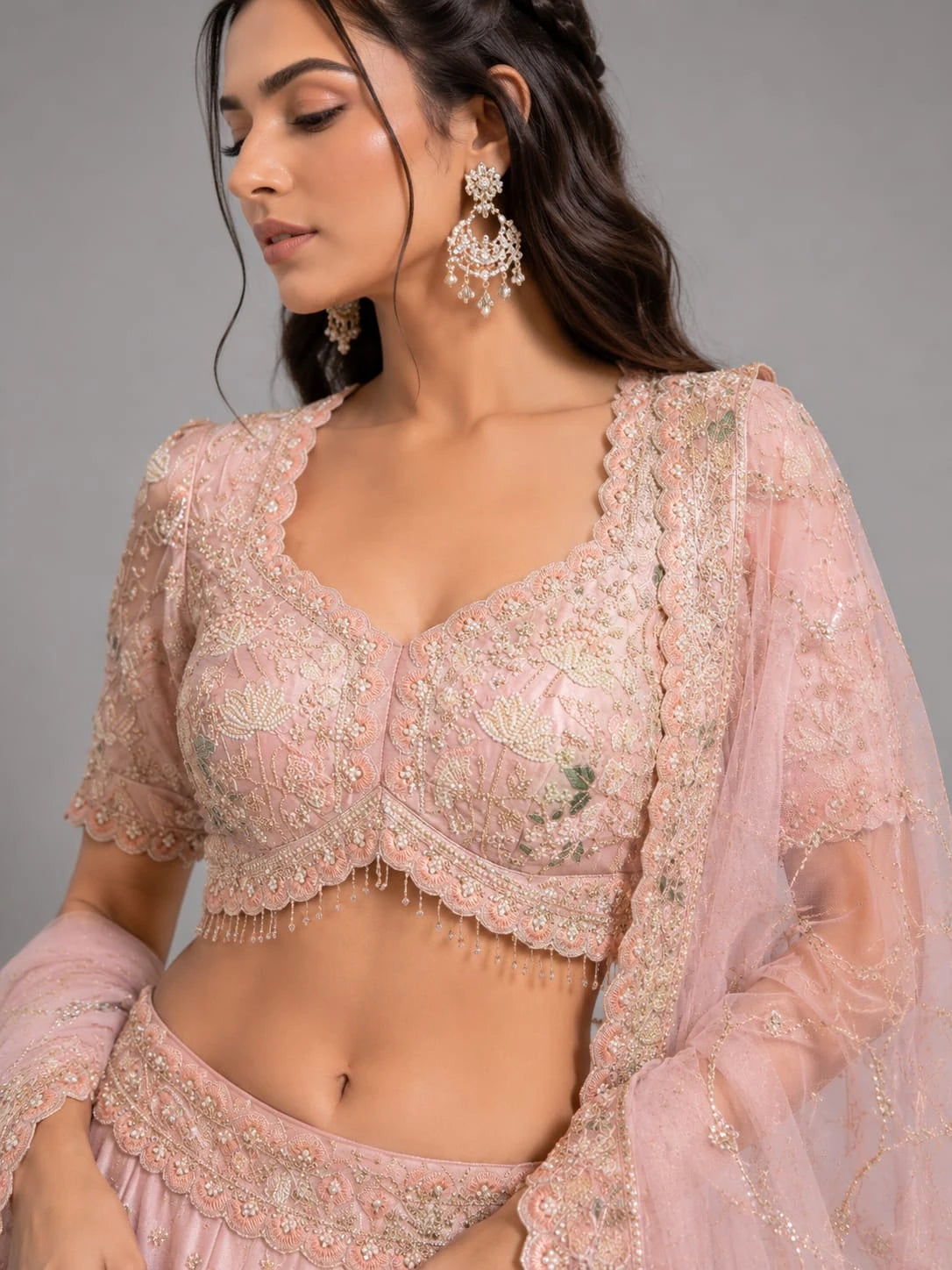 pastel pink lehenga