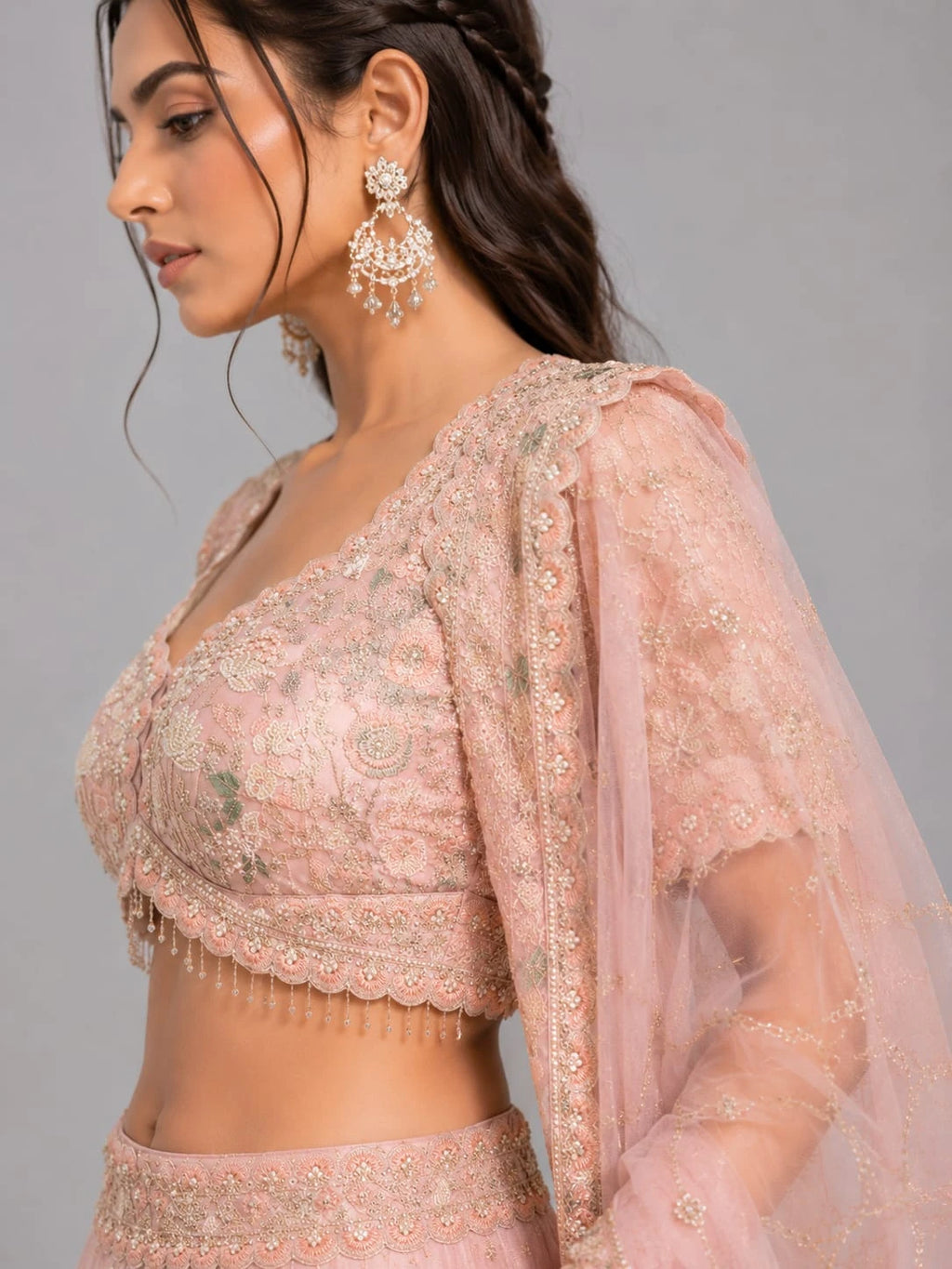 pastel pink lehenga