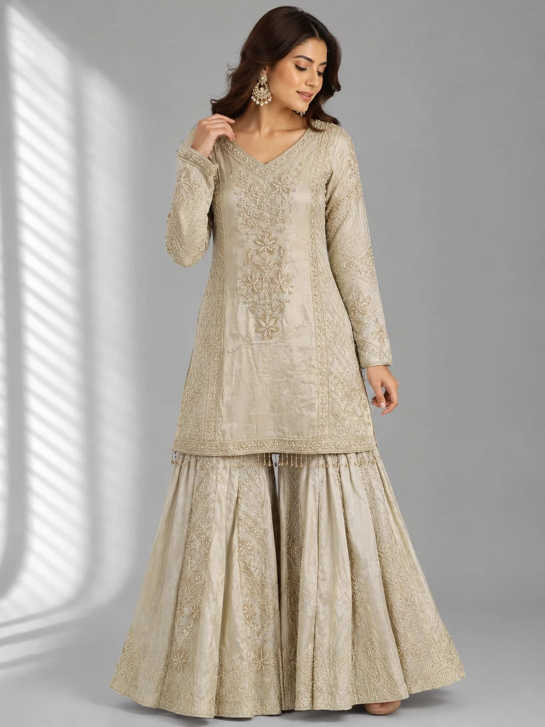 chikoo sharara suit
