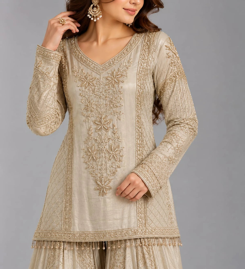 chikoo sharara suit