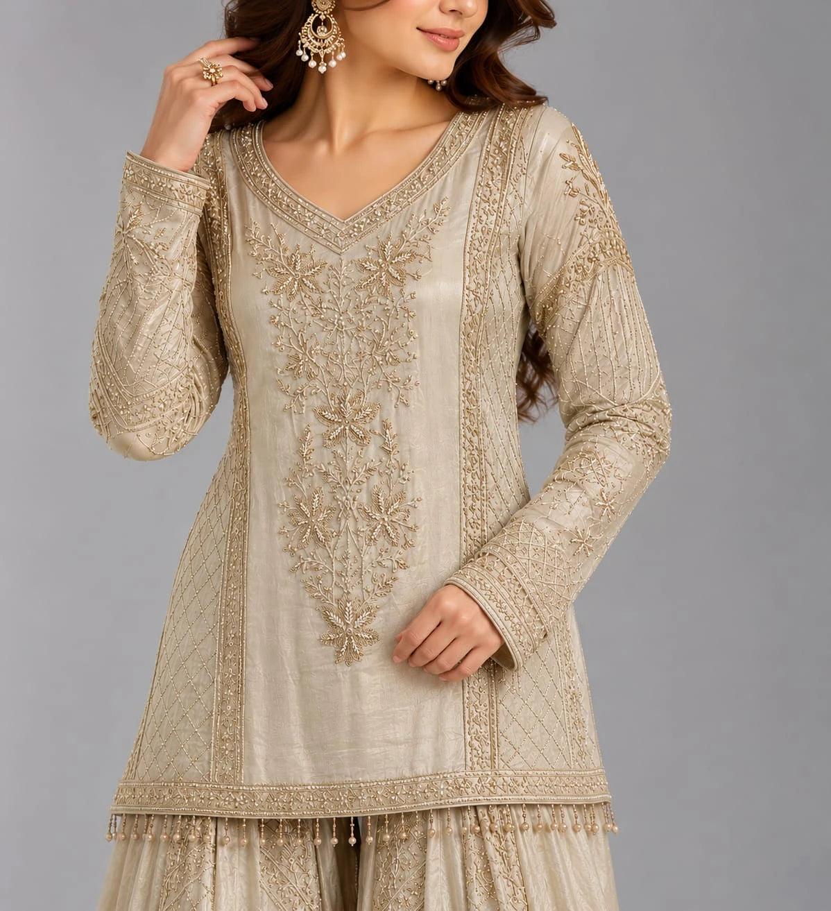 chikoo sharara suit