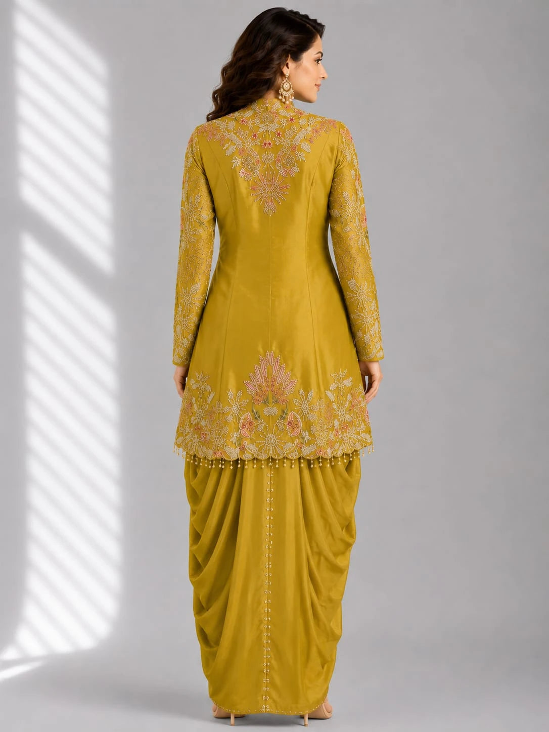 mustard dhoti set