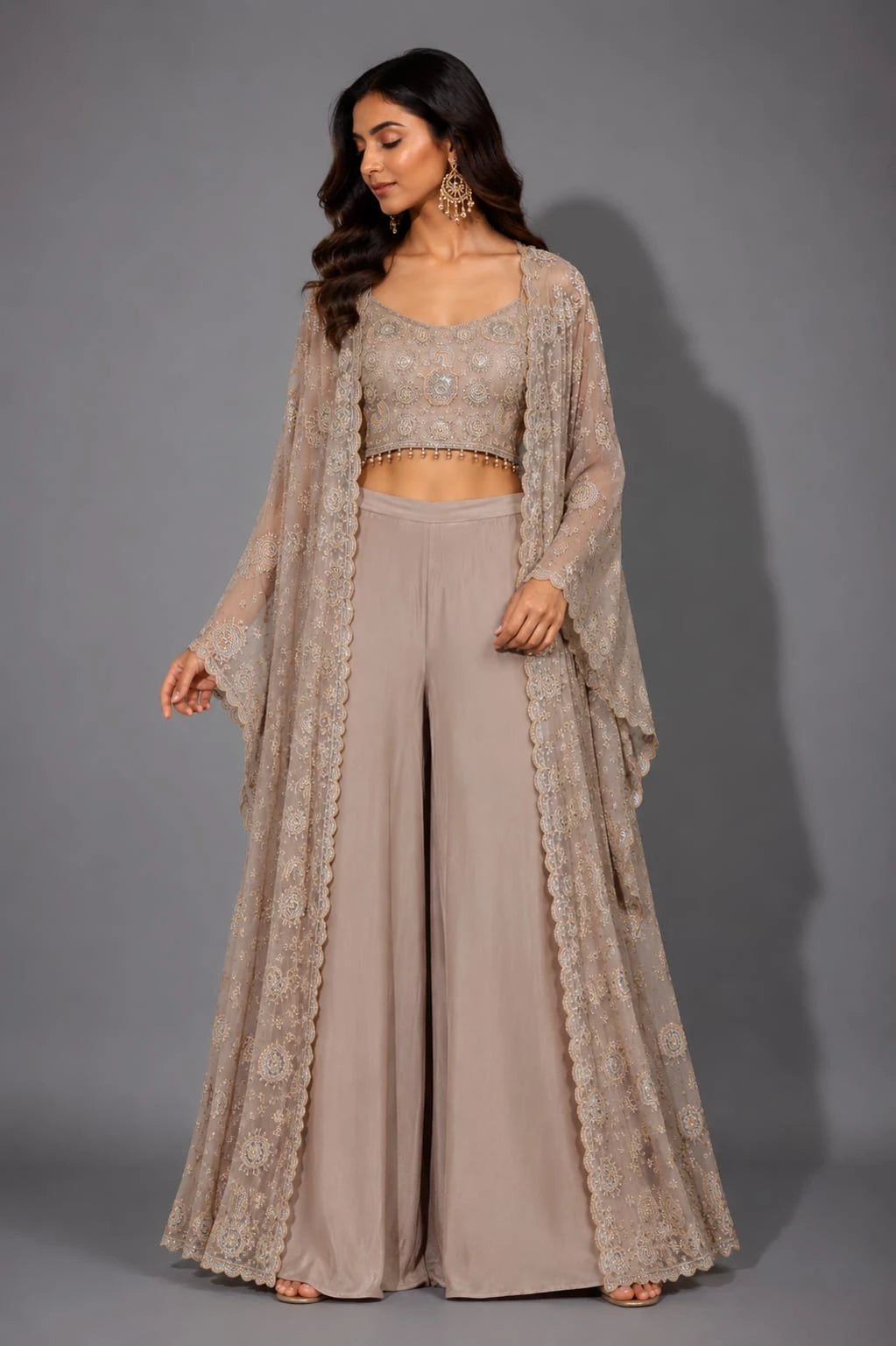 designer pink sharara outfit