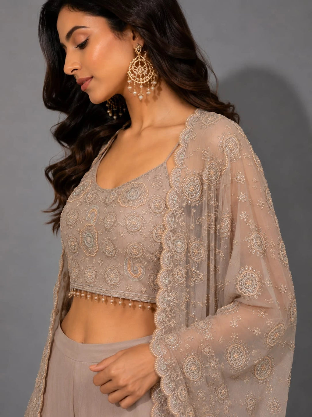 designer pink sharara outfit