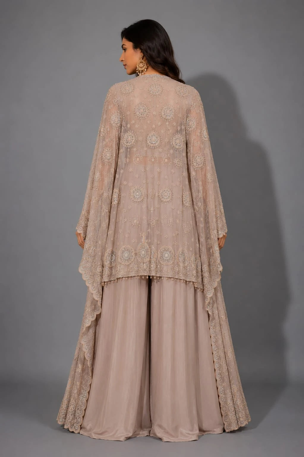 designer pink sharara outfit