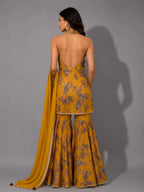 floral yellow sharara set