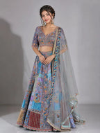grey color lehenga