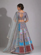 grey color lehenga