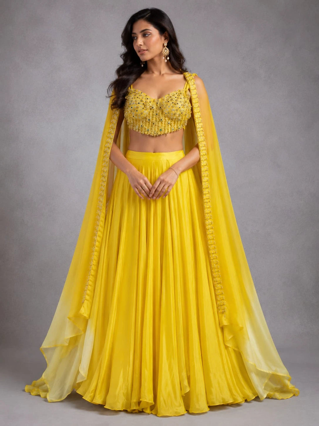yellow haldi lehenga
