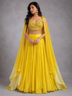 yellow haldi lehenga