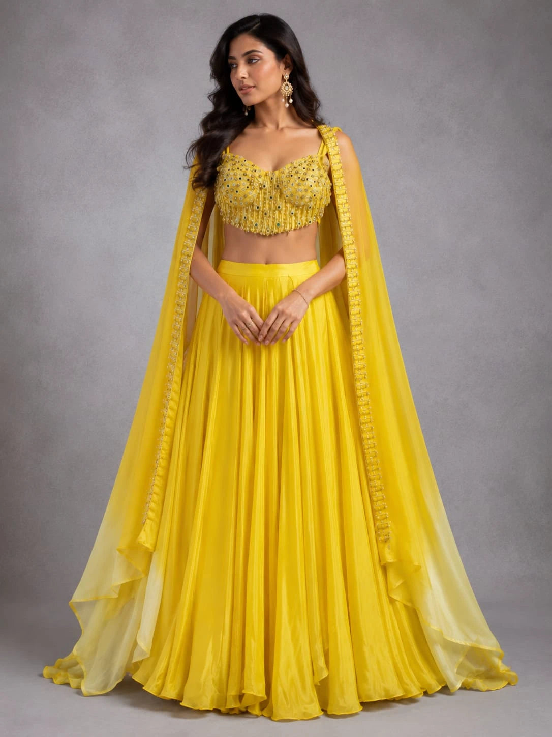 yellow haldi lehenga