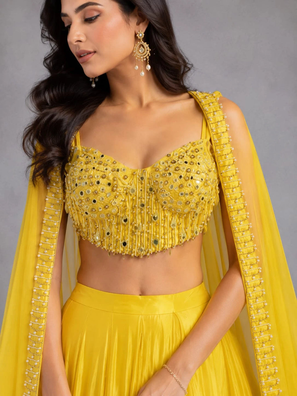 yellow haldi lehenga