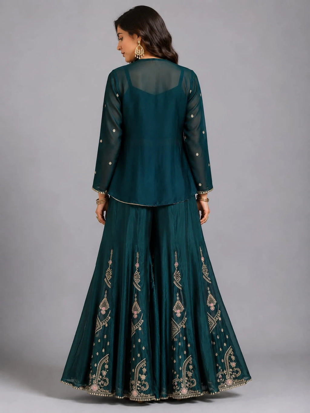 green sharara for women