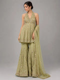designer green sharara set