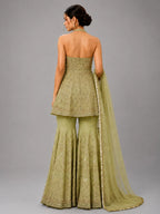 designer green sharara set