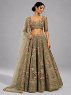 pista color lehenga
