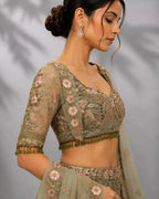pista color lehenga